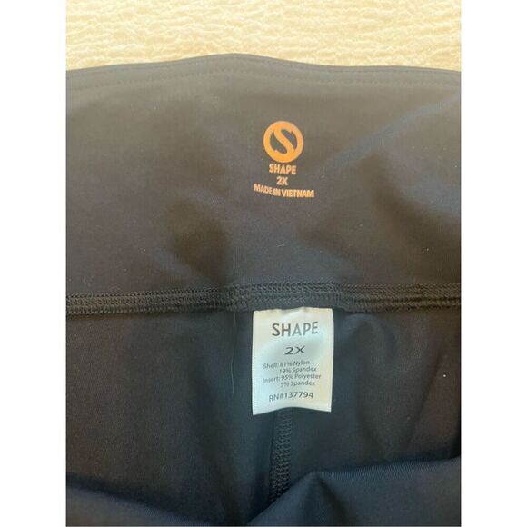 New Shape Black and White Athletic Leggings Plus - Picture 5 of 6